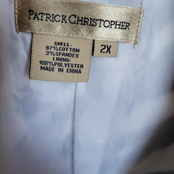 Patrick Christopher Black & White Geometric Open Front Lined Jacket (Size 2X) - Picture 8 of 14